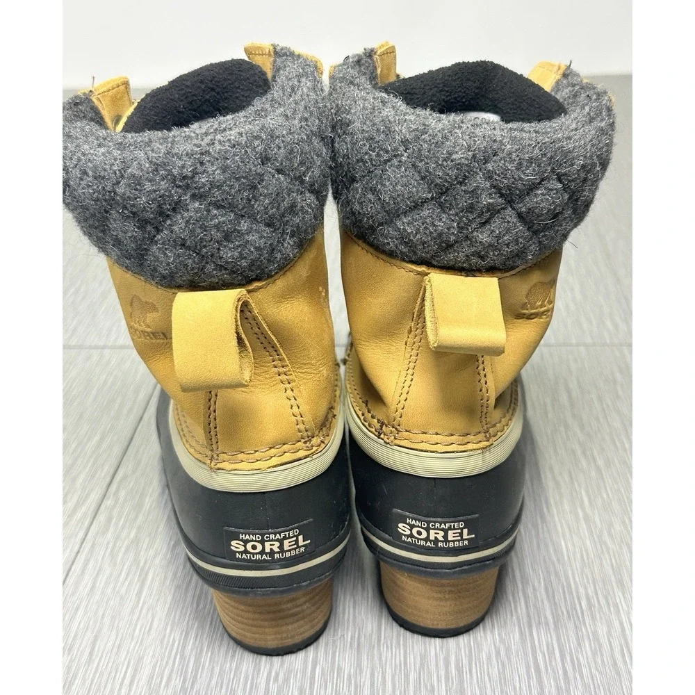 Sorel Slimpack Lace II Leather Women's Size‎ 9 Tan-Black Snow Boots (NL2348-286)